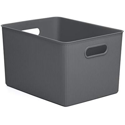 Tatay Cesta Almacenaje Plastico 22 L Baobab Caja Organizadora Asas Integradas Diseño Compacto y Versátil Plástico Libre de BPA 29,4x38,5x23 cm, Gris Tatay Cesta Almacenaje Plastico 22 L Baobab Caja Organizadora Asas Integradas Diseño Compacto y Versátil Plástico Libre de BPA 29,4x38,5x23 cm, Gris