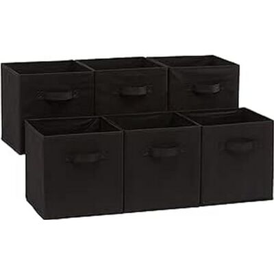 Organizador de almacenamiento Amazon Basics - Negro - Juego de 6 Organizador de almacenamiento Amazon Basics - Negro - Juego de 6