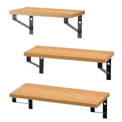 AKTIVE MAX Home Set de 3 estantes de Pared, 42, 34 y 28 cm, Peso máximo 6 kg, con Estructura metálica Negra, Efecto Roble, Decorativa, para salón, Dormitorio, Cocina, Oficina () AKTIVE MAX Home Set de 3 estantes de Pared, 42, 34 y 28 cm, Peso máximo 6 kg, con Estructura metálica Negra, Efecto Roble, Decorativa, para salón, Dormitorio, Cocina, Oficina ()