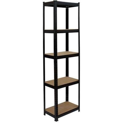 Relaxdays Estantería Carga Pesada 180x50x30 cm, 875 kg, 5 Niveles, Montaje sin atornillar, Negro/marrón Relaxdays Estantería Carga Pesada 180x50x30 cm, 875 kg, 5 Niveles, Montaje sin atornillar, Negro/marrón