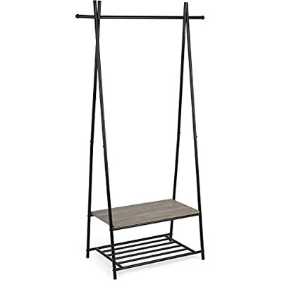 Mondeer Meerveil Perchero de Pie, Perchero con Zapatero, Perchero Puerta, Perchero Metálico de Pie para Ropa y Zapatos, Estante de Pasillo,Percha clásica Industrial, 62x41x160cm, Gris Mondeer Meerveil Perchero de Pie, Perchero con Zapatero, Perchero Puerta, Perchero Metálico de Pie para Ropa y Zapatos, Estante de Pasillo,Percha clásica Industrial, 62x41x160cm, Gris