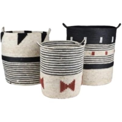 Urban Living SET DE 3 CESTAS "VIDA NATURAL" DE PAPEL Y CUERDA DE MAÍZ Urban Living SET DE 3 CESTAS "VIDA NATURAL" DE PAPEL Y CUERDA DE MAÍZ