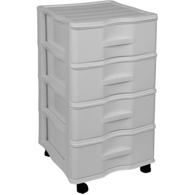 AC Cajonera de Almenamiento Wagon 4 cajones Torre de Almenaje Multiusos para Oficina, hogar, Escuela Fabricada en España 67,5 x 37 x 39 cm Gris Claro AC Cajonera de Almenamiento Wagon 4 cajones Torre de Almenaje Multiusos para Oficina, hogar, Escuela Fabricada en España 67,5 x 37 x 39 cm Gris Claro