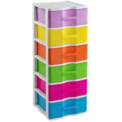 AC Cajonera de Almenamiento WGN 6 Cajones Torre de Almenamiento Multiusos para Oficina, hogar, Escuela, etc 98,5 x 37 x 39 cm Blancolor Aleatorio AC Cajonera de Almenamiento WGN 6 Cajones Torre de Almenamiento Multiusos para Oficina, hogar, Escuela, etc 98,5 x 37 x 39 cm Blancolor Aleatorio