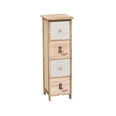 MIMBRE NATURAL CAJONERA Love 4 CAJONES-Cajonera romántica de Madera Natural con Cuatro cajones, Dos de Ellos con la Palabra `Love´ y los Otros Dos, con Estampado geométrico. ( 25×25×84.5) MIMBRE NATURAL CAJONERA Love 4 CAJONES-Cajonera romántica de Madera Natural con Cuatro cajones, Dos de Ellos con la Palabra `Love´ y los Otros Dos, con Estampado geométrico. ( 25×25×84.5)