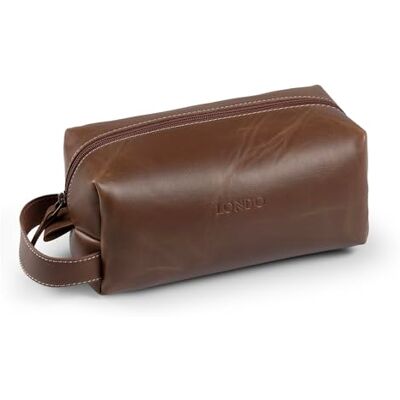 Londo Estuche de cuero para maquillaje y caja de reloj de viaje. Organizador de almacenamiento protector duradero y elegante de para artículos de tocador y accesorios versátiles, Marrón Londo Estuche de cuero para maquillaje y caja de reloj de viaje. Organizador de almacenamiento protector duradero y elegante de para artículos de tocador y accesorios versátiles, Marrón