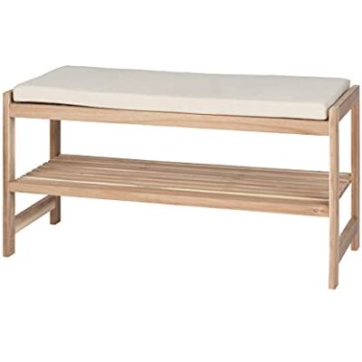 Wenko Banco Acolchado Acina, Zapatero con Asiento, Certificado FSC, Madera, marrón, 90 x 45 x 34 cm Wenko Banco Acolchado Acina, Zapatero con Asiento, Certificado FSC, Madera, marrón, 90 x 45 x 34 cm