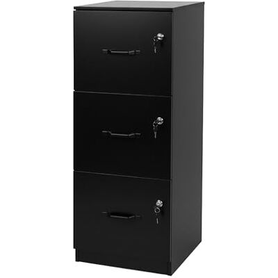 Relaxdays Archivador Colgante con 3 cajones con Cerradura, 103x40x40 cm, Negro Relaxdays Archivador Colgante con 3 cajones con Cerradura, 103x40x40 cm, Negro