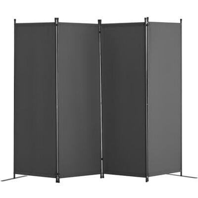 VEVOR Biombo Separador Plegable 4 Paneles con Marco de Acero al Carbono y Tela de poliéster Separador de Ambientes de Privacidad 228x45x172,5 cm para Oficina, Dormitorio, Comedor, Estudio, Gris VEVOR Biombo Separador Plegable 4 Paneles con Marco de Acero al Carbono y Tela de poliéster Separador de Ambientes de Privacidad 228x45x172,5 cm para Oficina, Dormitorio, Comedor, Estudio, Gris