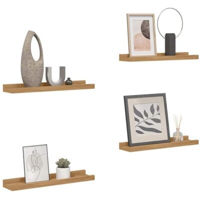 vidaXL Estante de Pared Montada en la Pared 4 uds. Marrón vidaXL Estante de Pared Montada en la Pared 4 uds. Marrón