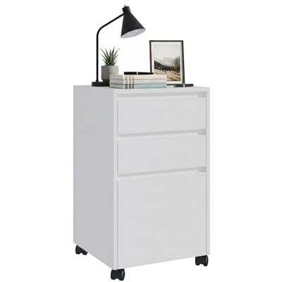 Relaxdays Cajonera con Ruedas, 3 cajones y Archivo Colgante, móvil, 70x40x40 cm, Blanco Relaxdays Cajonera con Ruedas, 3 cajones y Archivo Colgante, móvil, 70x40x40 cm, Blanco