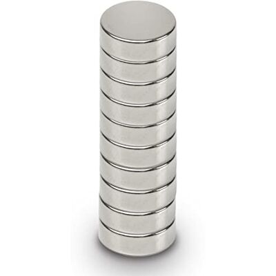 MAUL Imán de neodimio de 15 x 5 mm de diámetro (10 unidades), Imanes para un uso versátil, Imán redondo con diseño elegante y moderno, Imanes fuertes para placa magnética, cinta magnética, plata MAUL Imán de neodimio de 15 x 5 mm de diámetro (10 unidades), Imanes para un uso versátil, Imán redondo con diseño elegante y moderno, Imanes fuertes para placa magnética, cinta magnética, plata
