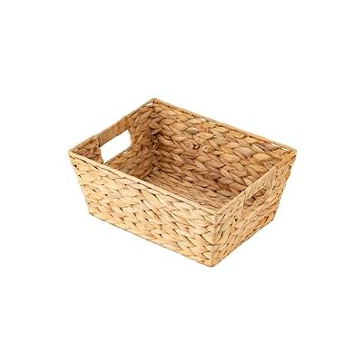 ECHTWERK Cesta de almacenaje de jacinto de agua, Rectangular, 33 x 25 x 15 cm, colores naturales, cesta de mimbre, apilable para baño, oficina & salón ECHTWERK Cesta de almacenaje de jacinto de agua, Rectangular, 33 x 25 x 15 cm, colores naturales, cesta de mimbre, apilable para baño, oficina & salón