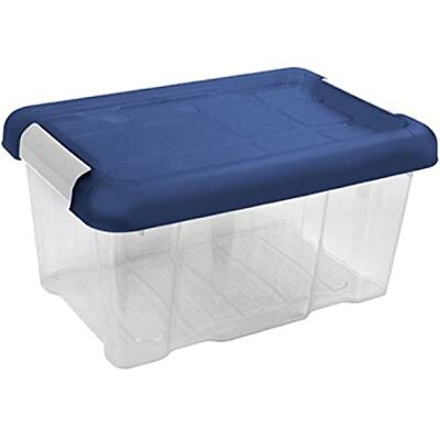 AC Caja de ordenión de plástico Nº 10 Transparente con Tapa Azul Modelo HG Capidad 5 litros Dimensiones Aprox.: 29,4 x 20 x 14,5 cm AC Caja de ordenión de plástico Nº 10 Transparente con Tapa Azul Modelo HG Capidad 5 litros Dimensiones Aprox.: 29,4 x 20 x 14,5 cm