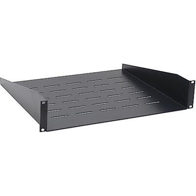 Waytex Estantería para armario (19 pulgadas, 2U, profundidad, 400 mm, fijación frontal, montaje fijo, color negro Waytex Estantería para armario (19 pulgadas, 2U, profundidad, 400 mm, fijación frontal, montaje fijo, color negro