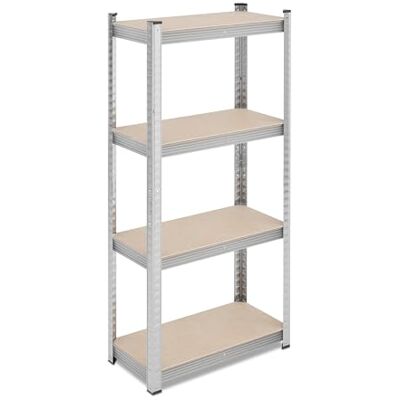 Relaxdays Estantería Metálica, 200 kg, Cargas Pesadas, Sótano, Taller, Acero Galvanizado, 138 x 60 x 30 cm, Plateado Relaxdays Estantería Metálica, 200 kg, Cargas Pesadas, Sótano, Taller, Acero Galvanizado, 138 x 60 x 30 cm, Plateado