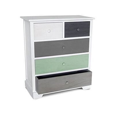 King Collection King Home cajonera 5 cajones multicolor, 64 x 32 x 73h King Collection King Home cajonera 5 cajones multicolor, 64 x 32 x 73h