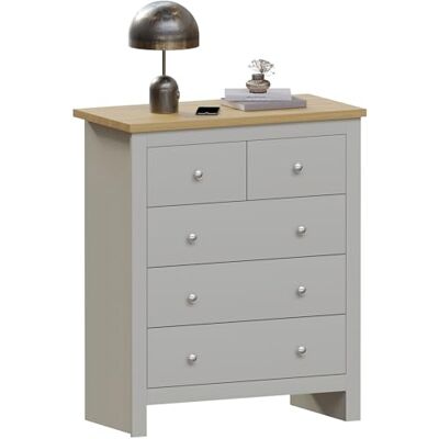 Vida Designs Arlington Cajonera de 3 cajones (Madera, Madera de ingeniería, Roble y Gris, 95 x 79 x 39,5 cm) Vida Designs Arlington Cajonera de 3 cajones (Madera, Madera de ingeniería, Roble y Gris, 95 x 79 x 39,5 cm)