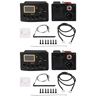 Janasiba 2 sintonizadores acústicos para guitarra, 5 bandas, ecualizador acústico, preamplificador, sistema de amplificador, preamplificador piezoeléctrico Janasiba 2 sintonizadores acústicos para guitarra, 5 bandas, ecualizador acústico, preamplificador, sistema de amplificador, preamplificador piezoeléctrico