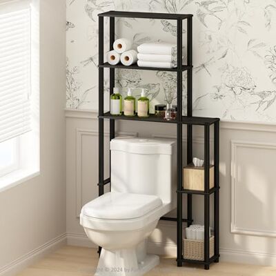 Furinno TURN-N-TUBE Estantería Sobre el Inodoro, Negro Espresso Organizador de 5 Estantes Sobre el Inodoro, Independiente, Ahorra Espacio, para Organizadores y Almacenamiento de Baño Furinno TURN-N-TUBE Estantería Sobre el Inodoro, Negro Espresso Organizador de 5 Estantes Sobre el Inodoro, Independiente, Ahorra Espacio, para Organizadores y Almacenamiento de Baño