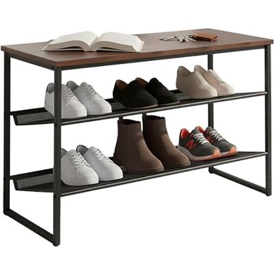 Relaxdays Zapatero Industrial en MDF y Metal, 6 Pares, Negro/marrón, 52.5 x 75 x 30 cm Relaxdays Zapatero Industrial en MDF y Metal, 6 Pares, Negro/marrón, 52.5 x 75 x 30 cm