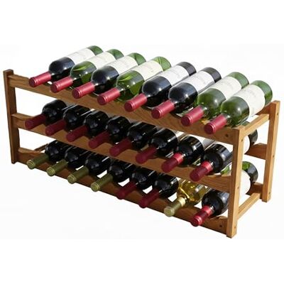 Relaxdays botellero para 24 Botellas, Nogal, Soporte para Vino Tinto y Blanco, 28x78x21 cm, Color Natural Relaxdays botellero para 24 Botellas, Nogal, Soporte para Vino Tinto y Blanco, 28x78x21 cm, Color Natural