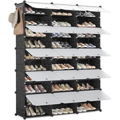 Mondeer Zapatero de plástico con 10 niveles, organizador de zapatos con capacidad para 60 pares de zapatos, ahorra espacio, para pasillo, dormitorio, salón, entrada (negro) Mondeer Zapatero de plástico con 10 niveles, organizador de zapatos con capacidad para 60 pares de zapatos, ahorra espacio, para pasillo, dormitorio, salón, entrada (negro)