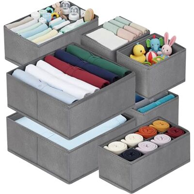 Niftii Organizador rígido de ropa (7 piezas), plegable con paneles extraíbles, solución de almacenamiento, ideal para cajones, armarios y organización de armarios, organizador de ropa para cajones, Niftii Organizador rígido de ropa (7 piezas), plegable con paneles extraíbles, solución de almacenamiento, ideal para cajones, armarios y organización de armarios, organizador de ropa para cajones,