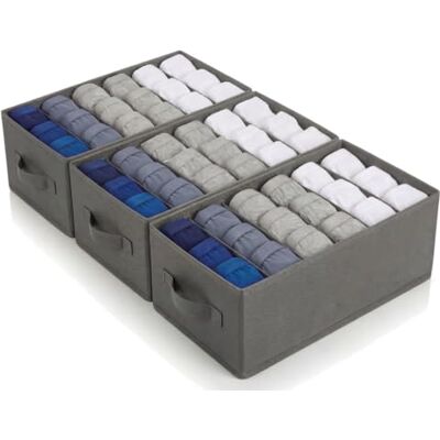 edihome , , Separadores de Cajones para Camisetas y Ropa Interior, con Compartimentos, Cajas Organizadoras Armarios (Gris Oscuro, Pack 3-6 Compartimentos) edihome , , Separadores de Cajones para Camisetas y Ropa Interior, con Compartimentos, Cajas Organizadoras Armarios (Gris Oscuro, Pack 3-6 Compartimentos)