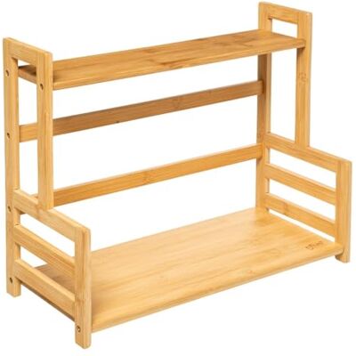 5 five simply smart Five Organizador de cocina, estante de 2 niveles de bambú 5 five simply smart Five Organizador de cocina, estante de 2 niveles de bambú
