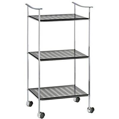Wenko Japón Carrito para el baño, de Metal Lacado y Acero Cromado, 40.5 x 75.5 x 36.5 cm, Color Negro Wenko Japón Carrito para el baño, de Metal Lacado y Acero Cromado, 40.5 x 75.5 x 36.5 cm, Color Negro