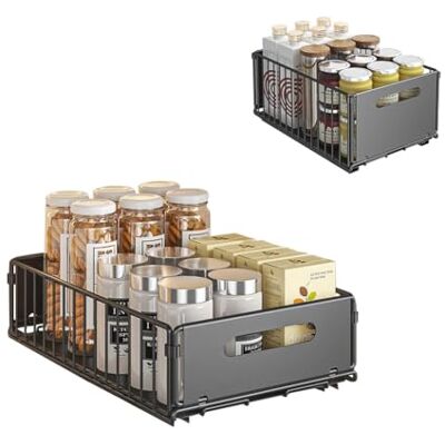 Zstar 1 cajón telescópico, organizador de armario plegable y extensible, estantes de almacenamiento para armarios de cocina, S, altura 10 cm Zstar 1 cajón telescópico, organizador de armario plegable y extensible, estantes de almacenamiento para armarios de cocina, S, altura 10 cm