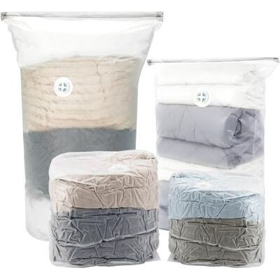 Cozary 4 Piezas Cubo Bolsas de Almacenamiento al vacío, Bolsas para guardar ropa, bolsas de vacío que ahorran espacio para un 80% más de espacio, para Guardar Ropa, Sábanas, Edredones, Almohadas Cozary 4 Piezas Cubo Bolsas de Almacenamiento al vacío, Bolsas para guardar ropa, bolsas de vacío que ahorran espacio para un 80% más de espacio, para Guardar Ropa, Sábanas, Edredones, Almohadas