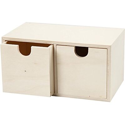 Creativ Create Craft Caja con 2 cajones (madera contrachapada), 1 unidad Creativ Create Craft Caja con 2 cajones (madera contrachapada), 1 unidad