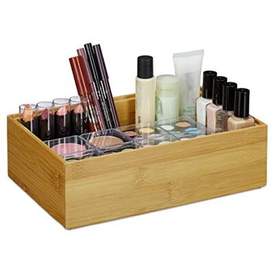Relaxdays Caja de almacenaje de bambú, Apilable, Diseño natural, 7 x 23 x 15 cm, Marrón Relaxdays Caja de almacenaje de bambú, Apilable, Diseño natural, 7 x 23 x 15 cm, Marrón