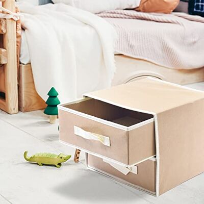 HOUSE COLLECTION Cajonera TNT Mostaza con 2 cajones 30 x 30 x 25 cm HOUSE COLLECTION Cajonera TNT Mostaza con 2 cajones 30 x 30 x 25 cm