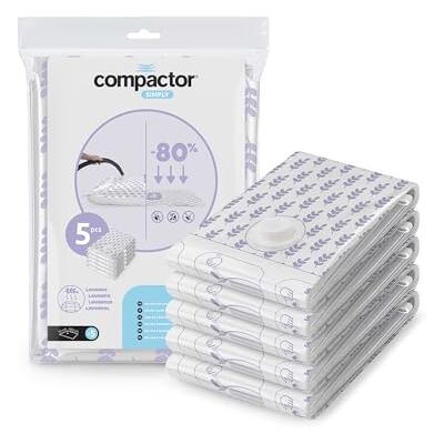 Compactor Pack de 5 bolsas de conservación al vacío Compresa aroma a lavanda L transparente Compactor Pack de 5 bolsas de conservación al vacío Compresa aroma a lavanda L transparente