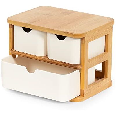 Compactor Ecologik Organizador Multi Cajón con 3 cajones, fabricado en Bambú y Fibra de Bambú, 100% Libre de Plástico, Biodegradable y Orgánico, 15 x 20 x 15cm, Marrón/Blanco Compactor Ecologik Organizador Multi Cajón con 3 cajones, fabricado en Bambú y Fibra de Bambú, 100% Libre de Plástico, Biodegradable y Orgánico, 15 x 20 x 15cm, Marrón/Blanco