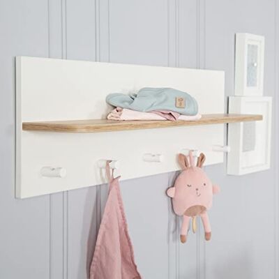 roba Perchero de Pared 'AVA' con Estante y 5 Ganchos para Abrigos, Medidas: Alto x Ancho x Profundo: 29 x 90 x 16,5 cm roba Perchero de Pared 'AVA' con Estante y 5 Ganchos para Abrigos, Medidas: Alto x Ancho x Profundo: 29 x 90 x 16,5 cm