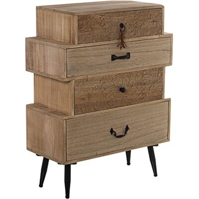AlexandreHouse CAJONERA IRREGULAR 4C MADERA,PAULOWNIA+DM 60X28X80CM, ALT.PATAS:17CM AlexandreHouse CAJONERA IRREGULAR 4C MADERA,PAULOWNIA+DM 60X28X80CM, ALT.PATAS:17CM