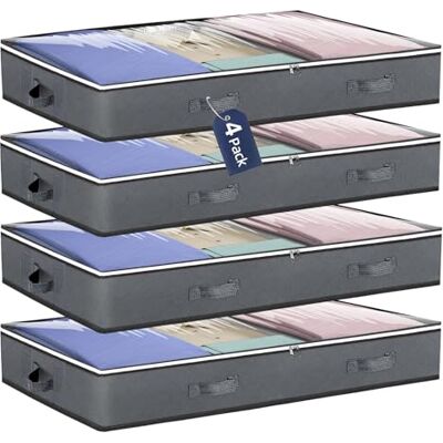 Carehabi Cajas Almacenaje Ropa 4 Piezas 75L Bolsas Almacenaje Ropa Caja Almacenaje Organizador Armario Para Toallas, Mantas Carehabi Cajas Almacenaje Ropa 4 Piezas 75L Bolsas Almacenaje Ropa Caja Almacenaje Organizador Armario Para Toallas, Mantas
