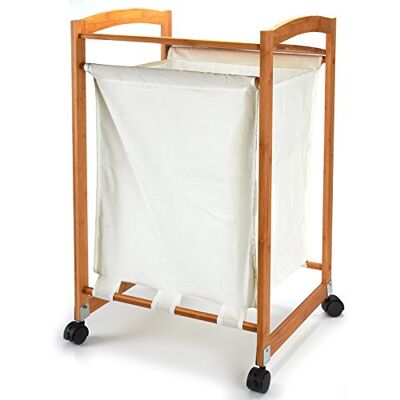 MSV Estante DE Ropa Bambu con Ruedas 45X41X73CM MSV Estante DE Ropa Bambu con Ruedas 45X41X73CM