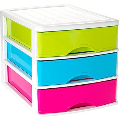AC Cajonera de Almenamiento sobremesa con 3 cajones Surtidos, Torre de Almenamiento Multiusos para Oficina, hogar, Escuela 26,8 x 27 x 35,5 cm Multicolor AC Cajonera de Almenamiento sobremesa con 3 cajones Surtidos, Torre de Almenamiento Multiusos para Oficina, hogar, Escuela 26,8 x 27 x 35,5 cm Multicolor