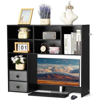 VEVOR Estantería de Escritorio de Madera 94x25,4x79,2 cm Organizador de Almacenamiento de Escritorio 3 Niveles con Almohadillas Antideslizantes para los Pies para Oficina, Hogar, Dormitorio, Negro VEVOR Estantería de Escritorio de Madera 94x25,4x79,2 cm Organizador de Almacenamiento de Escritorio 3 Niveles con Almohadillas Antideslizantes para los Pies para Oficina, Hogar, Dormitorio, Negro