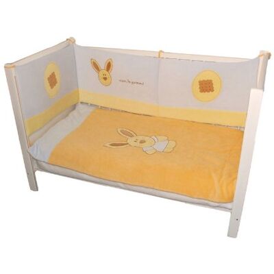 Trois Kilos Sept Les Kinousses Tocador para Cama de bebé, 40 x 180 cm, Color Blanco y Amarillo Trois Kilos Sept Les Kinousses Tocador para Cama de bebé, 40 x 180 cm, Color Blanco y Amarillo