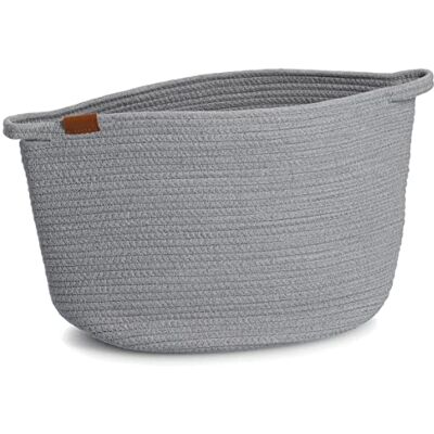 Zeller PRESENT SCHÖNER LEBEN. PRAKTISCH WOHNEN. Cestas de Almacenamiento, algodón poliéster, Gris, ca. 38 x 27 x 31 cm Zeller PRESENT SCHÖNER LEBEN. PRAKTISCH WOHNEN. Cestas de Almacenamiento, algodón poliéster, Gris, ca. 38 x 27 x 31 cm