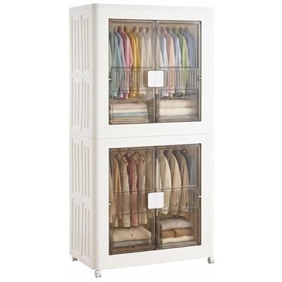 WELL HOME MOBILIARIO & DECORACIÓN Well Home Cajas de almacenaje apilables con puerta frontal, Organizador modular plegable con ruedas, Modularidad eficiente, Multiespacios, Armario plegable con 1 Compartimento WELL HOME MOBILIARIO & DECORACIÓN Well Home Cajas de almacenaje apilables con puerta frontal, Organizador modular plegable con ruedas, Modularidad eficiente, Multiespacios, Armario plegable con 1 Compartimento