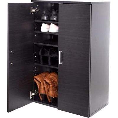 Iris Ohyama , Zapatero/Zapatero con estante / Zapatero de madera / Zapatero con 2 puertas y baldas, Diseño,Modular, entrada, dormitorio Shoe cabinet SR-6035 Roble negro Iris Ohyama , Zapatero/Zapatero con estante / Zapatero de madera / Zapatero con 2 puertas y baldas, Diseño,Modular, entrada, dormitorio Shoe cabinet SR-6035 Roble negro