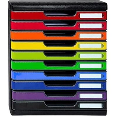 Exacompta Modulo caissons con 10 cajones Iderama A4 negro/Arlequín Glossy Exacompta Modulo caissons con 10 cajones Iderama A4 negro/Arlequín Glossy