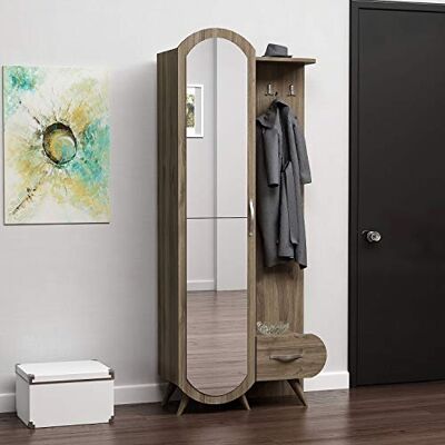 Homemania Mueble de Entrada, aglomerado de melamina, Color Nogal Homemania Mueble de Entrada, aglomerado de melamina, Color Nogal